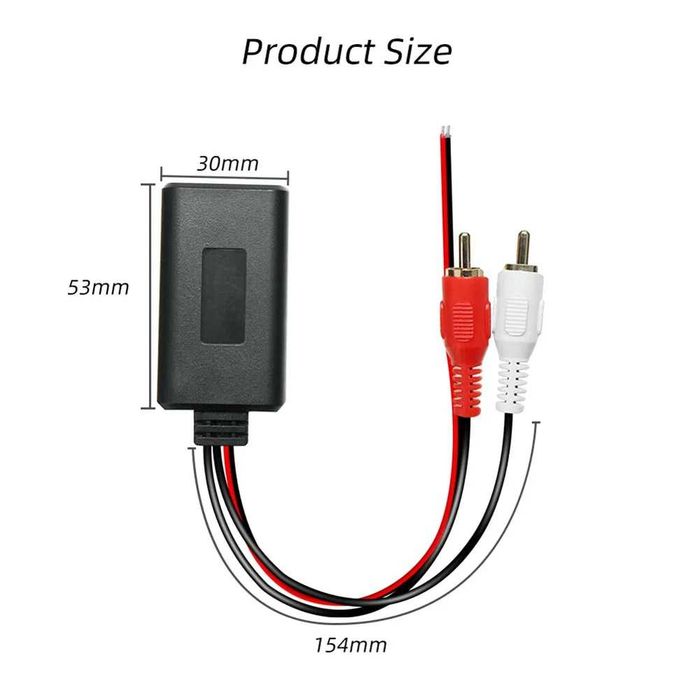 Універсальний Bluetooth 5.0 модуль адаптер 2RCA (тюльпани) для авто