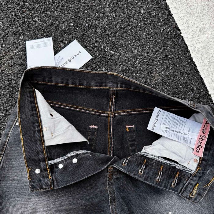 Джинси Acne Studios чорні потерті | акне студиос джинсы
