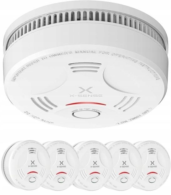 Zestaw 5 nowych detektorów dymu X-Sense 10-letni akumulator