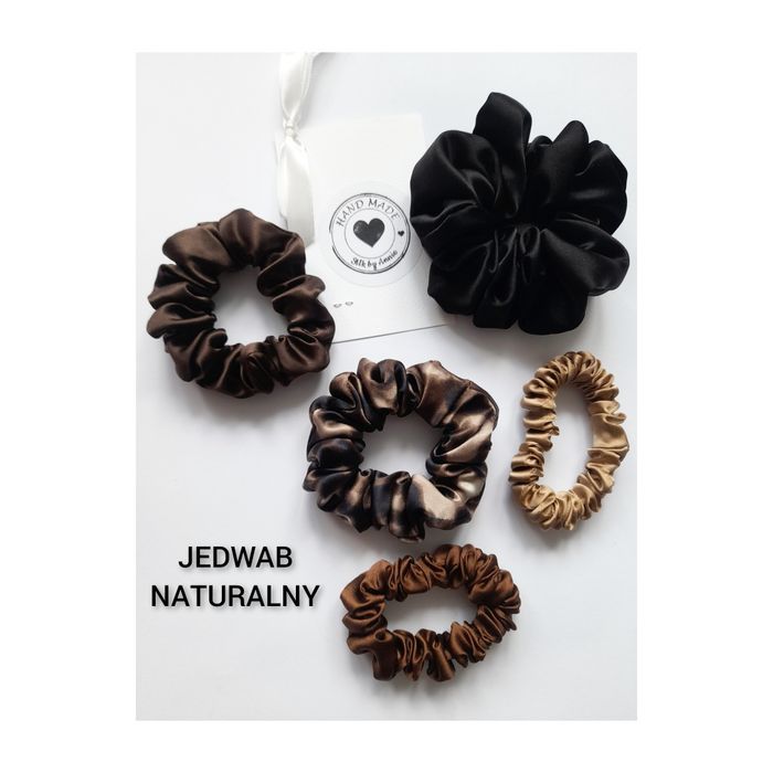 5 sztuk zestaw jedwabnych scrunchie gumek do włosów