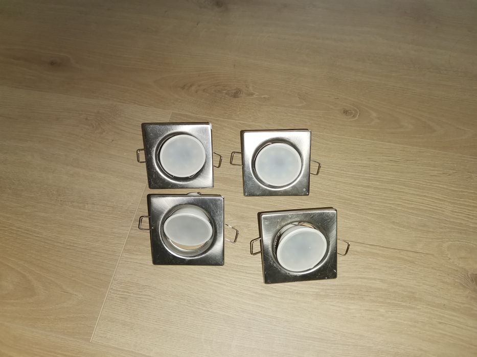 Zestaw ramki srebrne halogen ramka oprawa szczotkowane żarówki Led