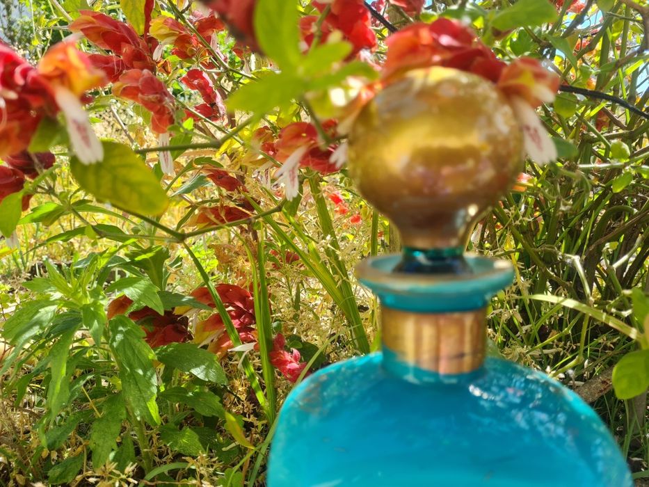 Frasco vintage raro pintado á mão