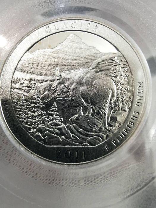 США 25 центів 2011 р. - Національні парки США " GLACIER". СРІБЛО. СЛАБ