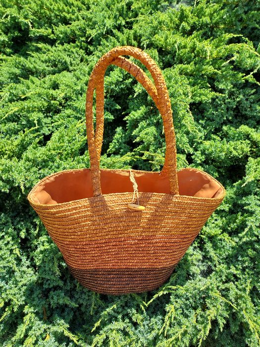 Torba koszyk na plażę  pleciony