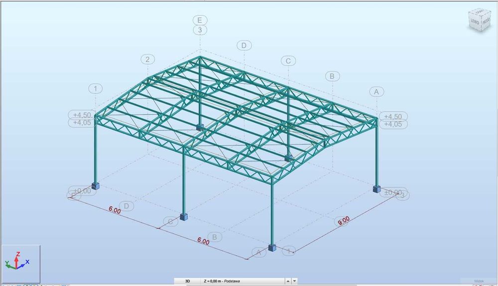Konstrukcja stalowa -12x6 wiata dwuspadowa - producent