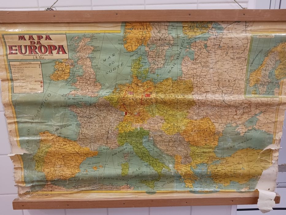 Mapa América do Norte e Europa.