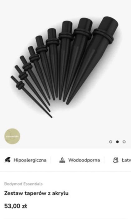 Zestaw taperów z akrylu
