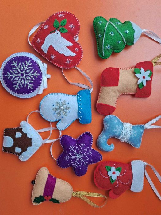 М'які ігрушки для ялинки набір 10 шт - 327 грн