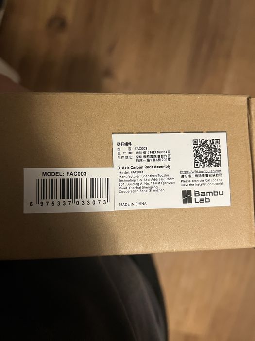 Bambu lab P1 X1 prowadnica X X-Axsis carbon