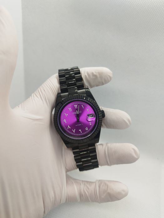 Seiko MOD Datejust Arabic Dark Purple