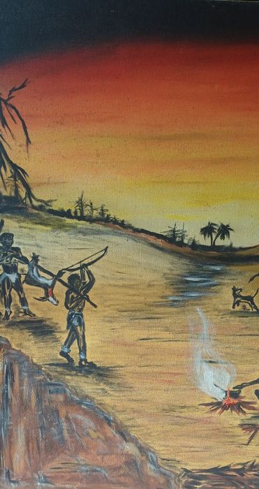 Africa Tela belíssima assinada 100X76cm