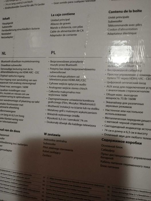 Soundbar Sharp HT-SBW182 2.1 Bluetooth