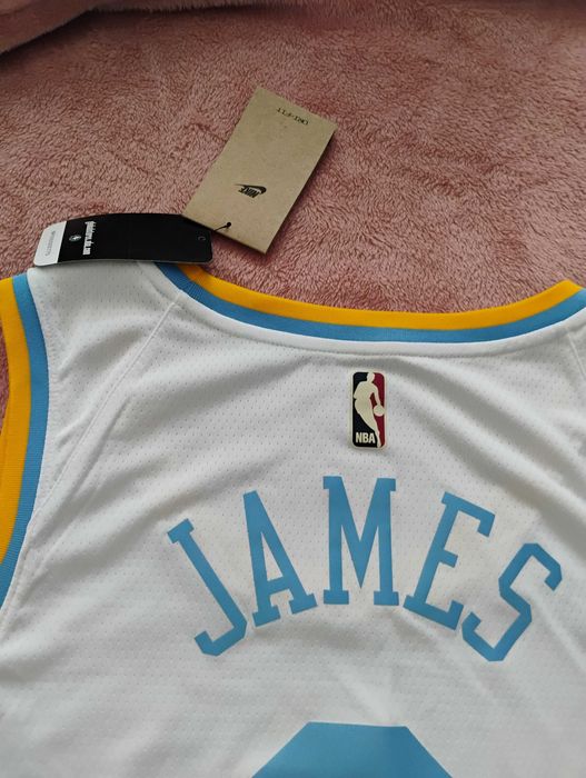 Biała Koszulka NBA Lebron James #23 LA Lakers XXL