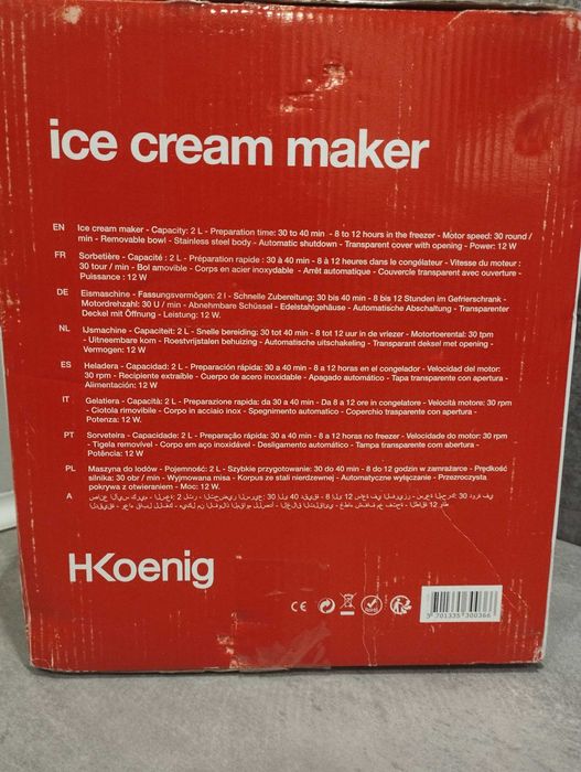Maszyna do lodów H.KOENIG Stal nierdzewna