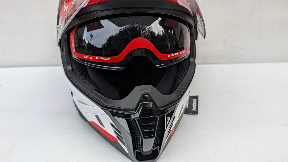 Kask Motocyklowy LS2 MX702 PIONEER II Hill White/Red