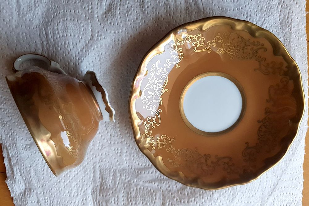 Chávena de café c/ pires de porcelana Weimar