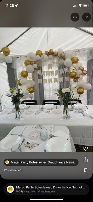 Namioty Imprezowe ,krzesla ,stoły Wynajem
