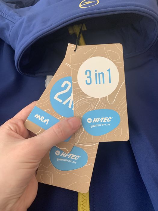 Kurtka niebieska hi-tec 3w1 xxl 2xl wododporna funkcyjna trekkingowa