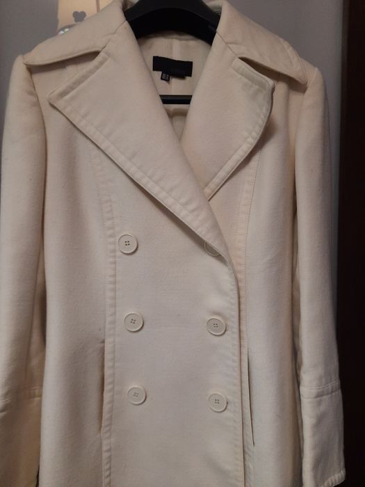 Elegancki płaszcz bialy/beżowy ZARA M