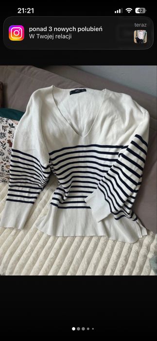 Klasyczny sweter w paski Mango casual oversize S M