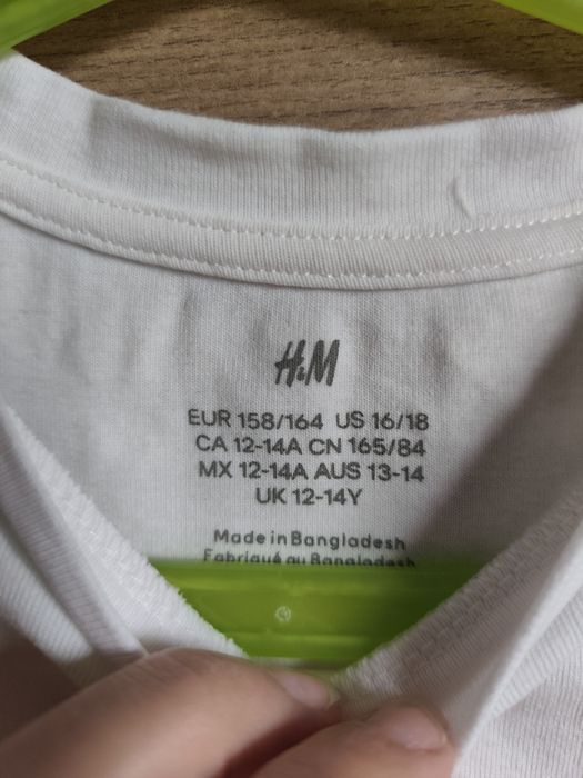 H&M 158/164 crop top bluzka t-shirt biały