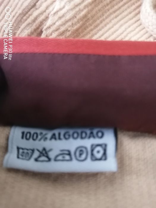 Calças veludo, cor grão, novas