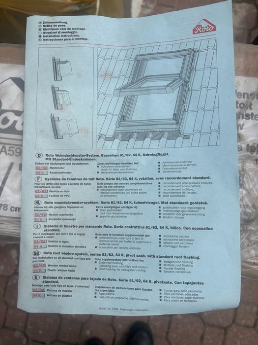 Nowe Okno Dachowe Roto 5/7 (54 x 78 cm)