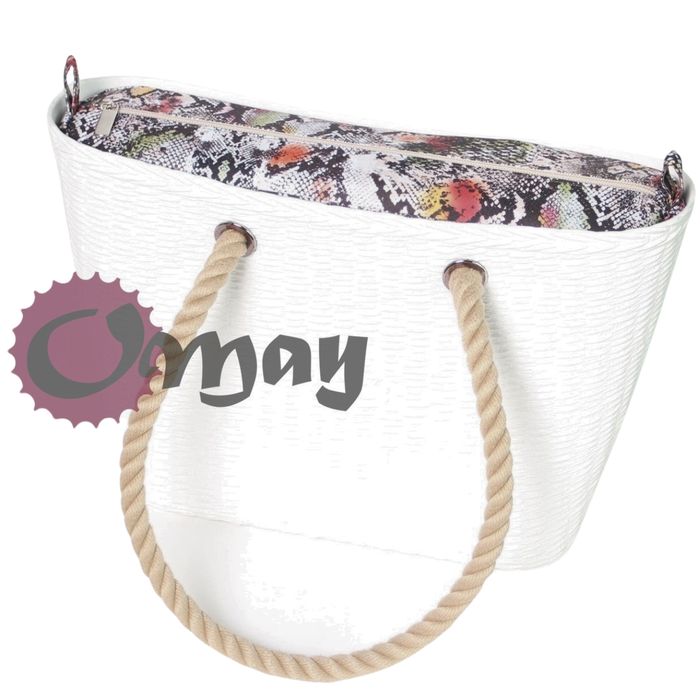 organizer OBAG URBAN MINI wąż brąz beż 2 kieszenie wkład VIP OMAY