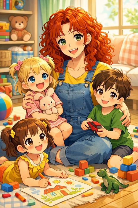 Cuidadora de bebés e crianças