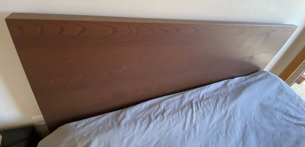 MALM Estrutura cama c/4 gavetões, preto-castanho/ Lindbåden, 180x200 cm