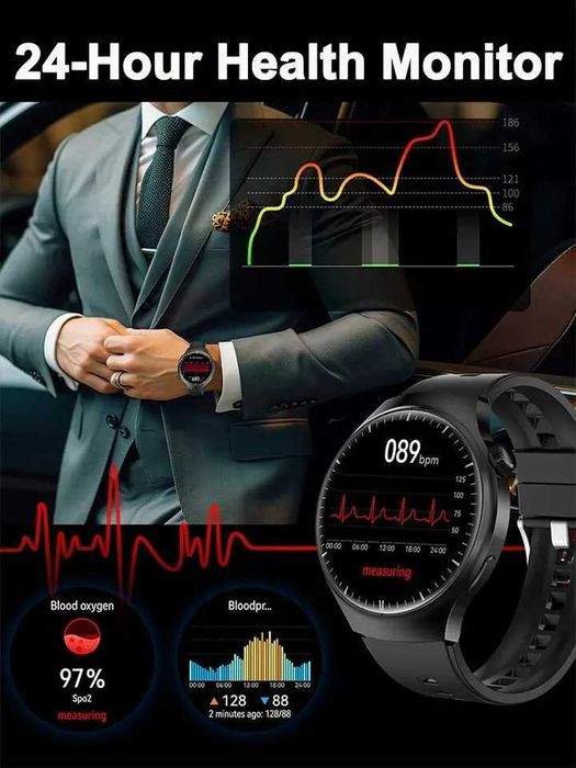 SmartWatch 4 PRO +7 pasków, rozmowy, menu PL