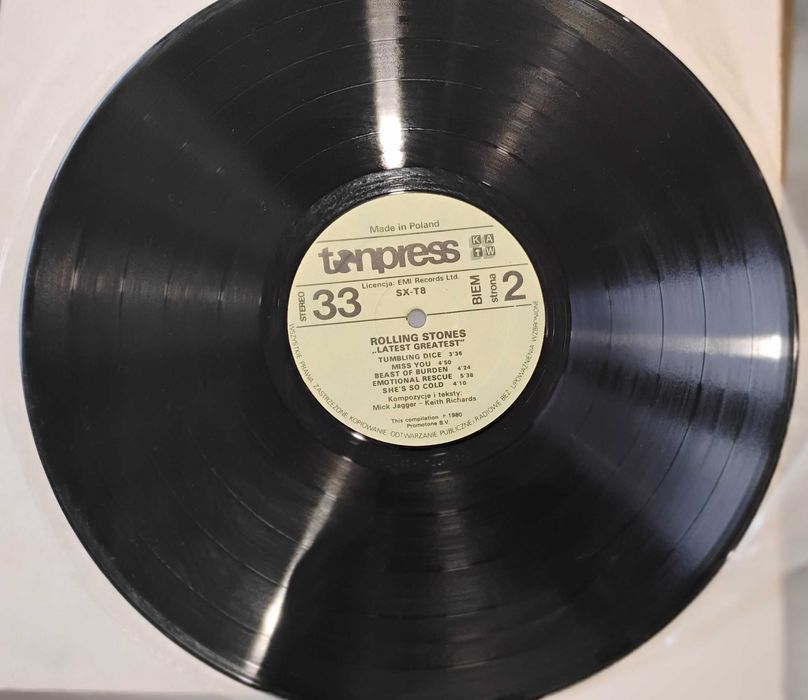 Rolling Stones "Latest Greatest", płyta winylowa Tonpress 1980 r.