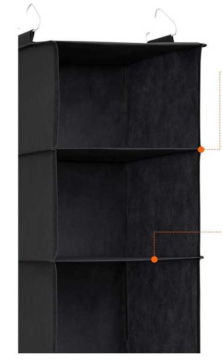 Organizador de armário roupeiro em preto (2 unidades)NOVO ENVIO GRÁTIS