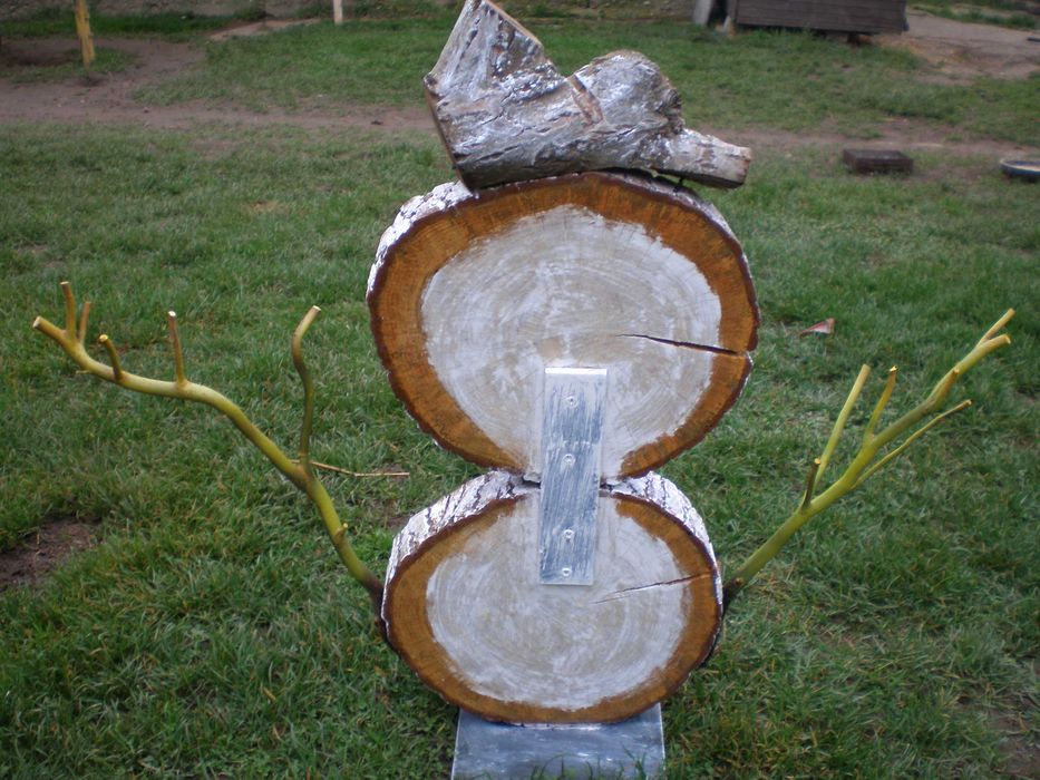 plaster drewna,bałwan z drewna.