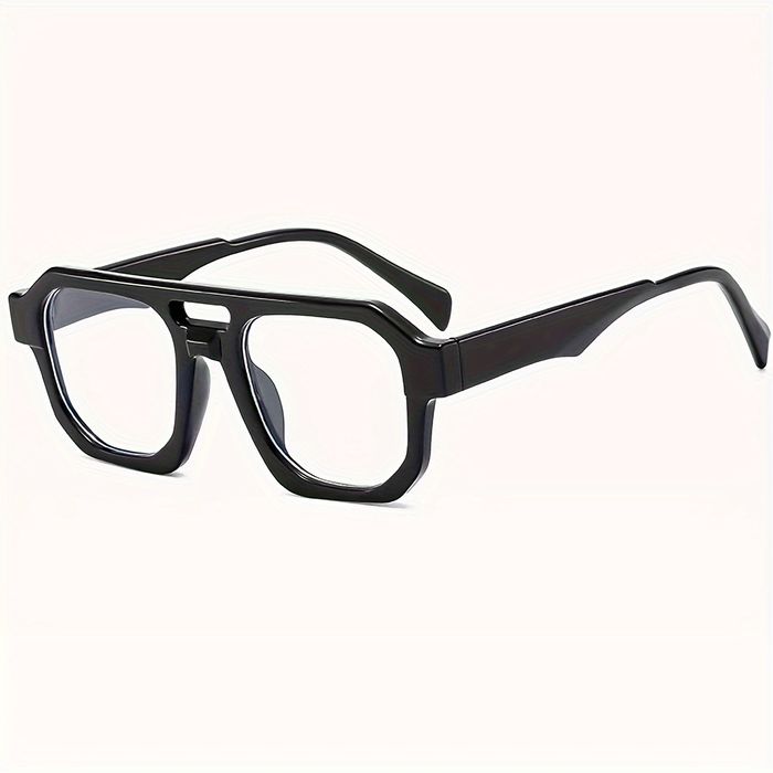 Имиджевые очки нулевки в квадратной глянцевой оправе