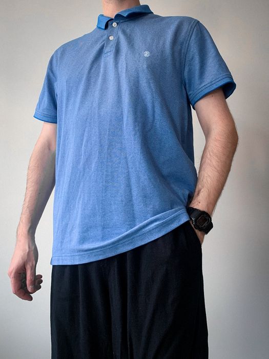 Niebieska koszulka polo męska IZOD blue t-shirt sport active summer natural XL