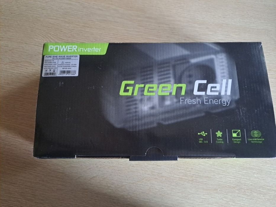 Перетворювач напруги green cell 12 v pure sine wave inverter 1000w (su