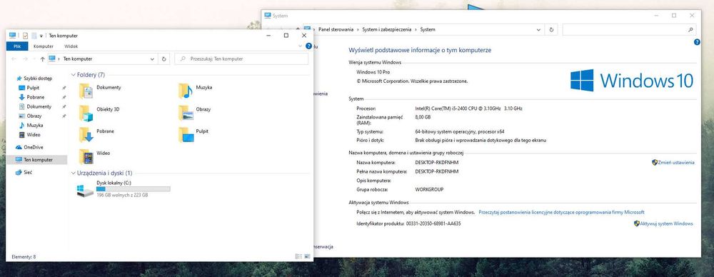 Komputer pc stacjonarny zamienie