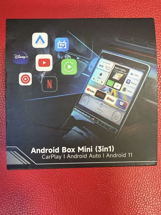 Android Auto Box Mini 3 em 1 ( Carplay/Android Auto/ Android 11)