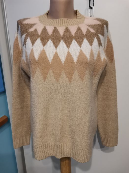 Sweter damski Hause Collection rozm XS owersiz, pasuje na S, beż