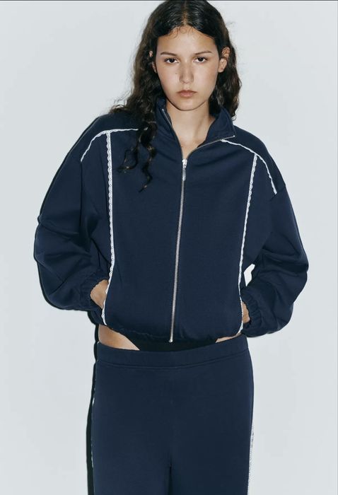 Костюм zara m з рюшами котон