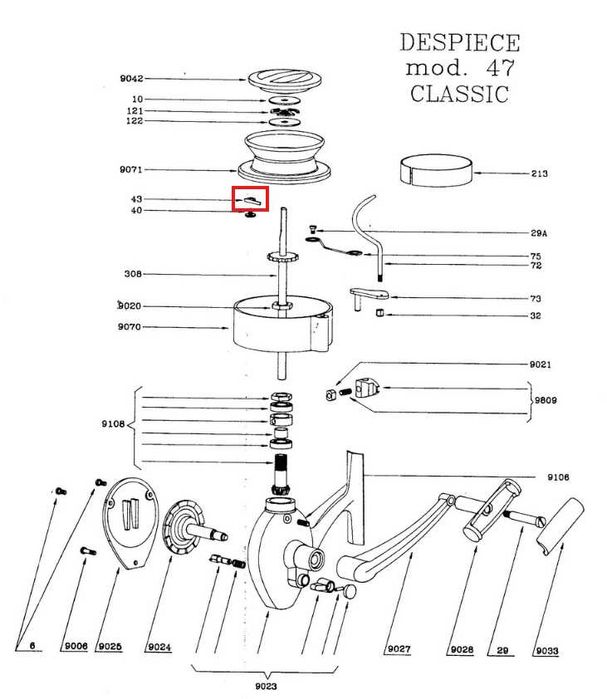 Peça de carretel para marca Sagarra,  carreto mecanismo de click.