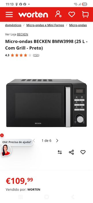 Micro ondas becken 25 l