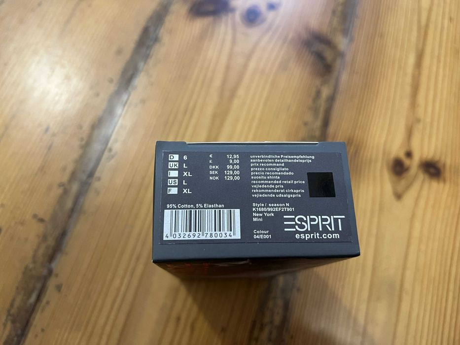 Esprit New York Mini K1680 majtki slipy męskie czarne rozmiar 6 L