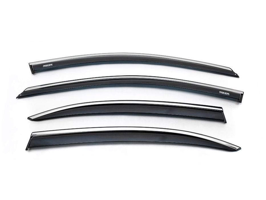 Volkswagen Jetta 2011+ Вітровики з хром смужкою Niken