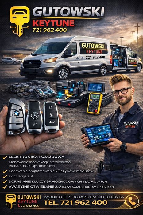 Awaryjne otwieranie samochodu, dorabianie kluczy samochodowych