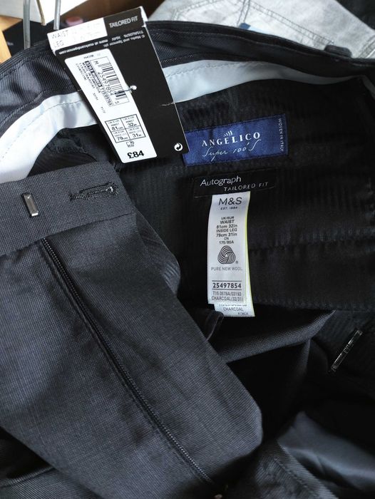 Джинсы брюки Marks&Spencer wool trousers United Kingdom w32 grey.