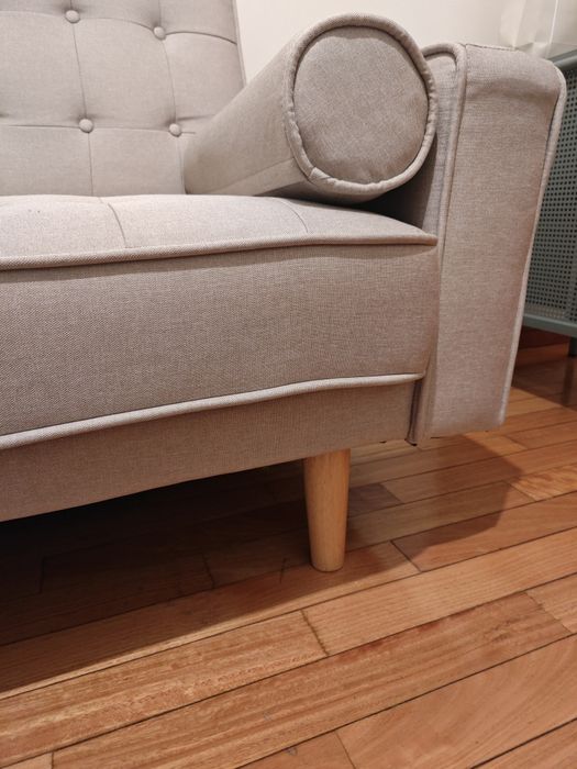 Sofá-cama bege Sklum, como novo