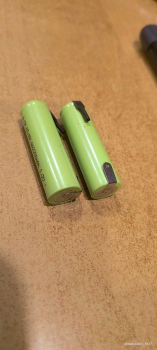 Батарейки перезаряжаемые, Аккумулятор АА Ni-MH 1.2V 2200mAh с лепестками под пайку U-образные