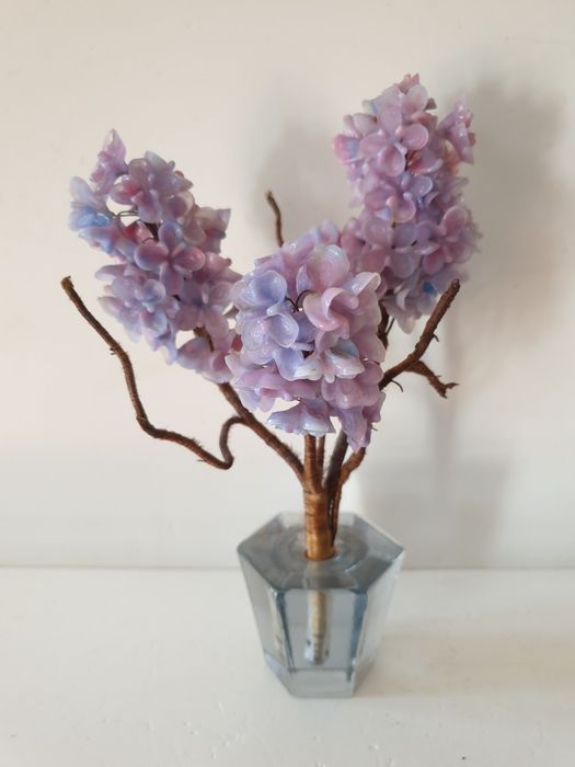Beautiful vintage lilac tree sculpture in artistic glass
